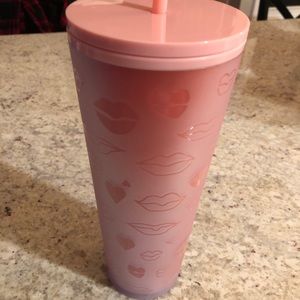 Starbucks Valentines Lips Kisses Tumbler Cold Cup